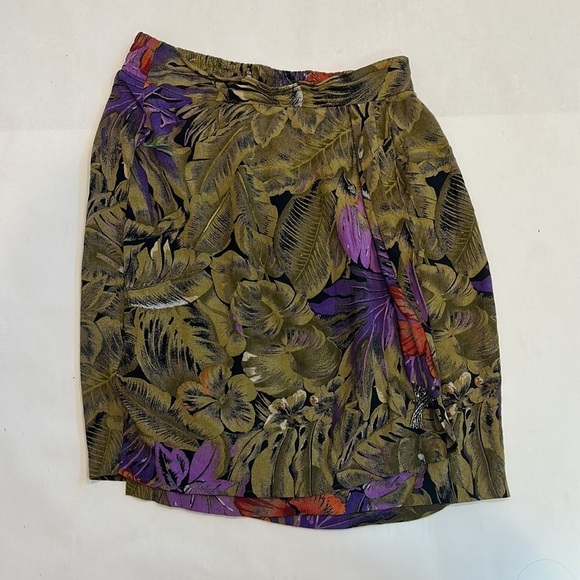 Vintage 90s Melrose faux wrap, mini skirt, women’s size 12 tropical print - Picture 6 of 6